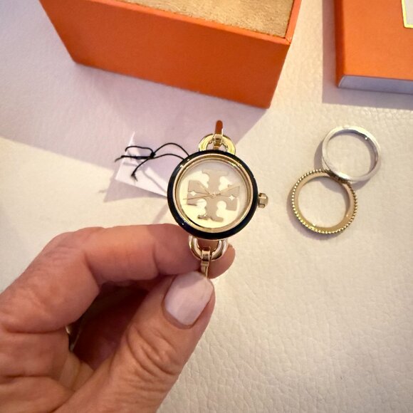 NEW TORY BURCH The Miller Gold-Tone Stainless Bangle Bracelet Watch TBW6015 - Picture 8 of 8